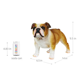 Hand Painted English Bulldog Statuary, 9.5 Inch | Shop Garden Decor by Exhart