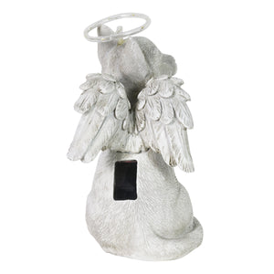 Solar Halo Cat with Angel Wings Memorial Statue, 10 Inches | Shop Garden Decor by Exhart