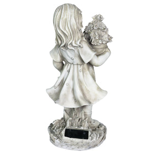 Solar Girl with a Flower Pot Garden Statue, 18 Inch | Shop Garden Decor by Exhart