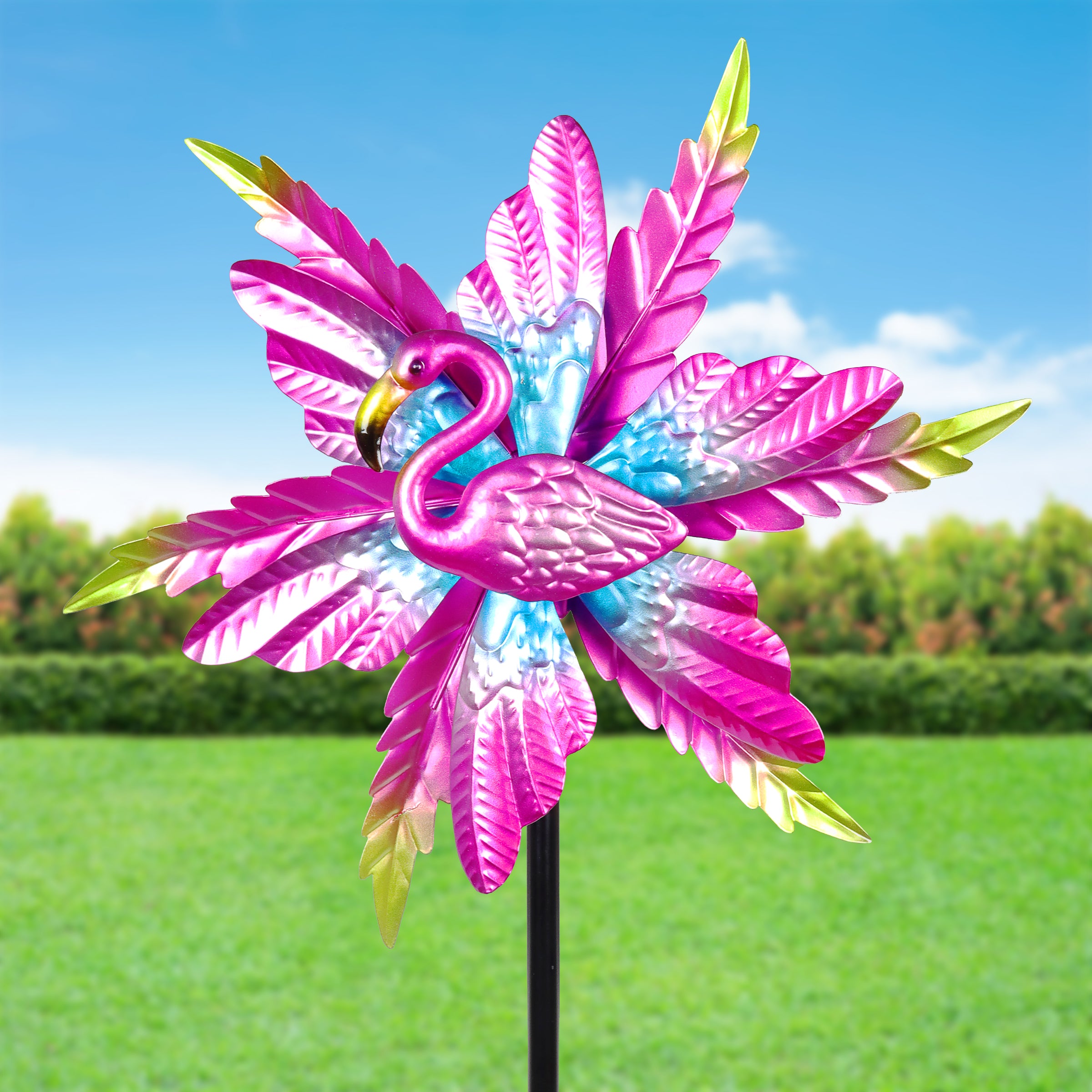Exhart Kinetic Flamingo Garden Stake - Thumbnail 3