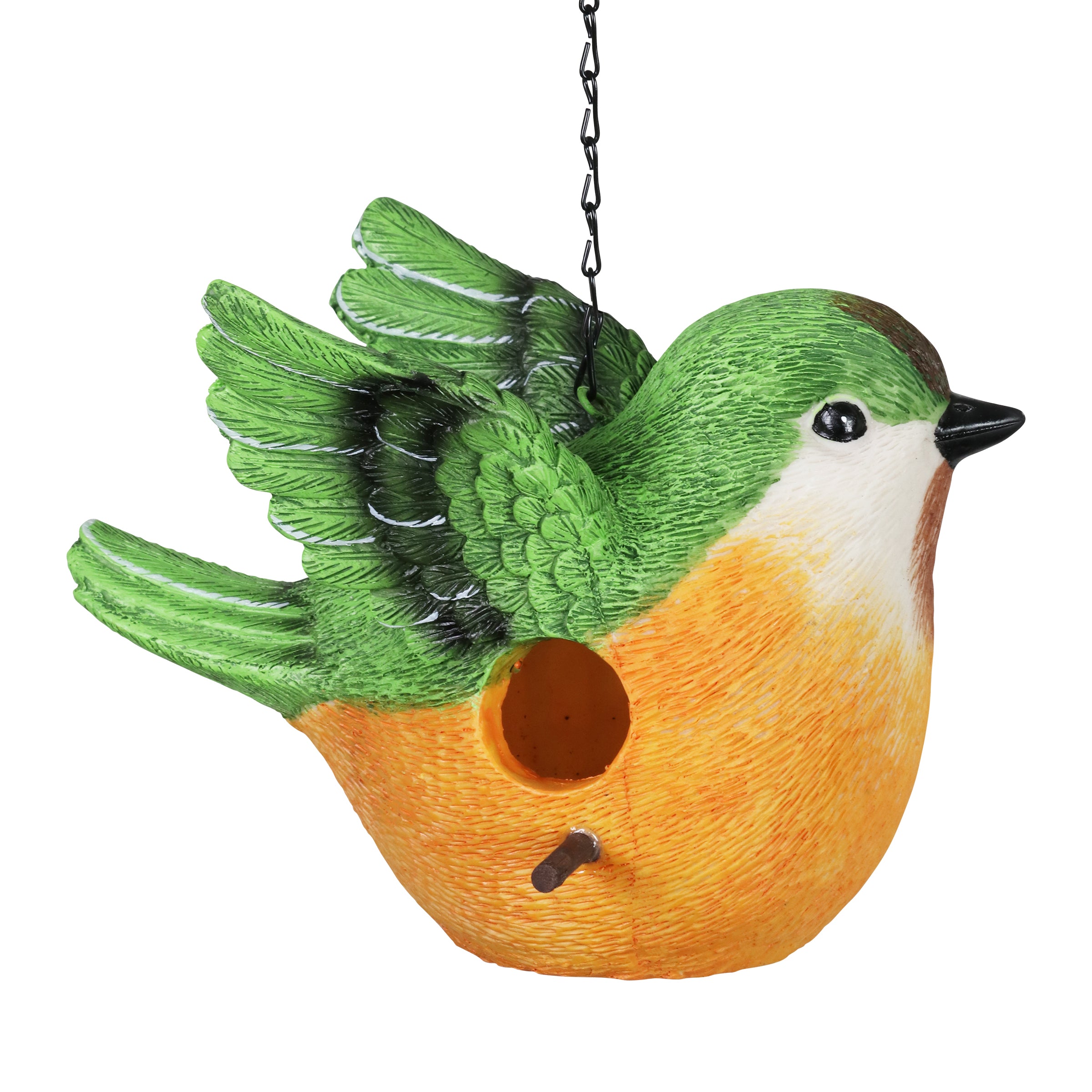 Peach Bird Hand Painted Bird House - Thumbnail 2