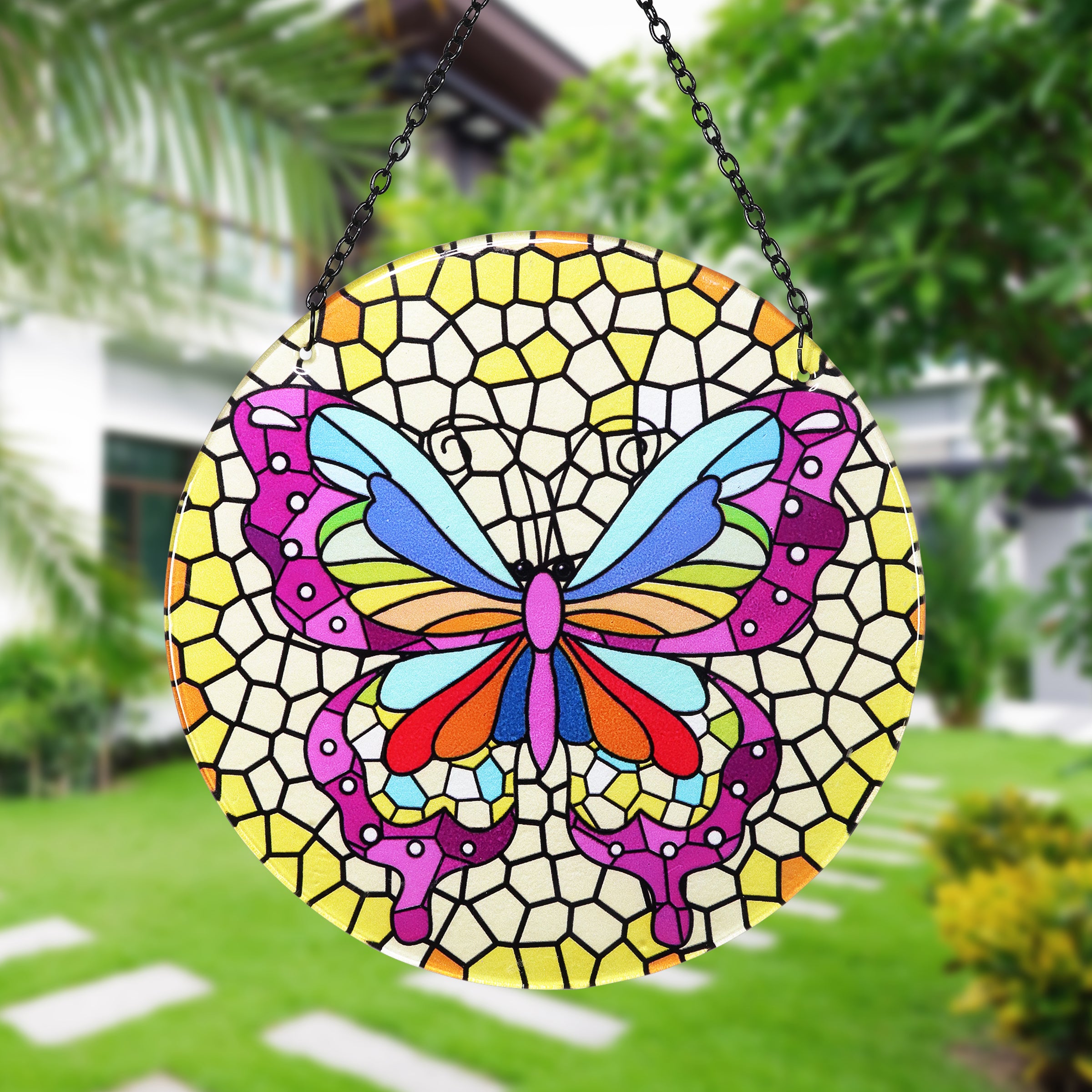 Exhart Mosaic Butterfly Suncatcher - Thumbnail 5