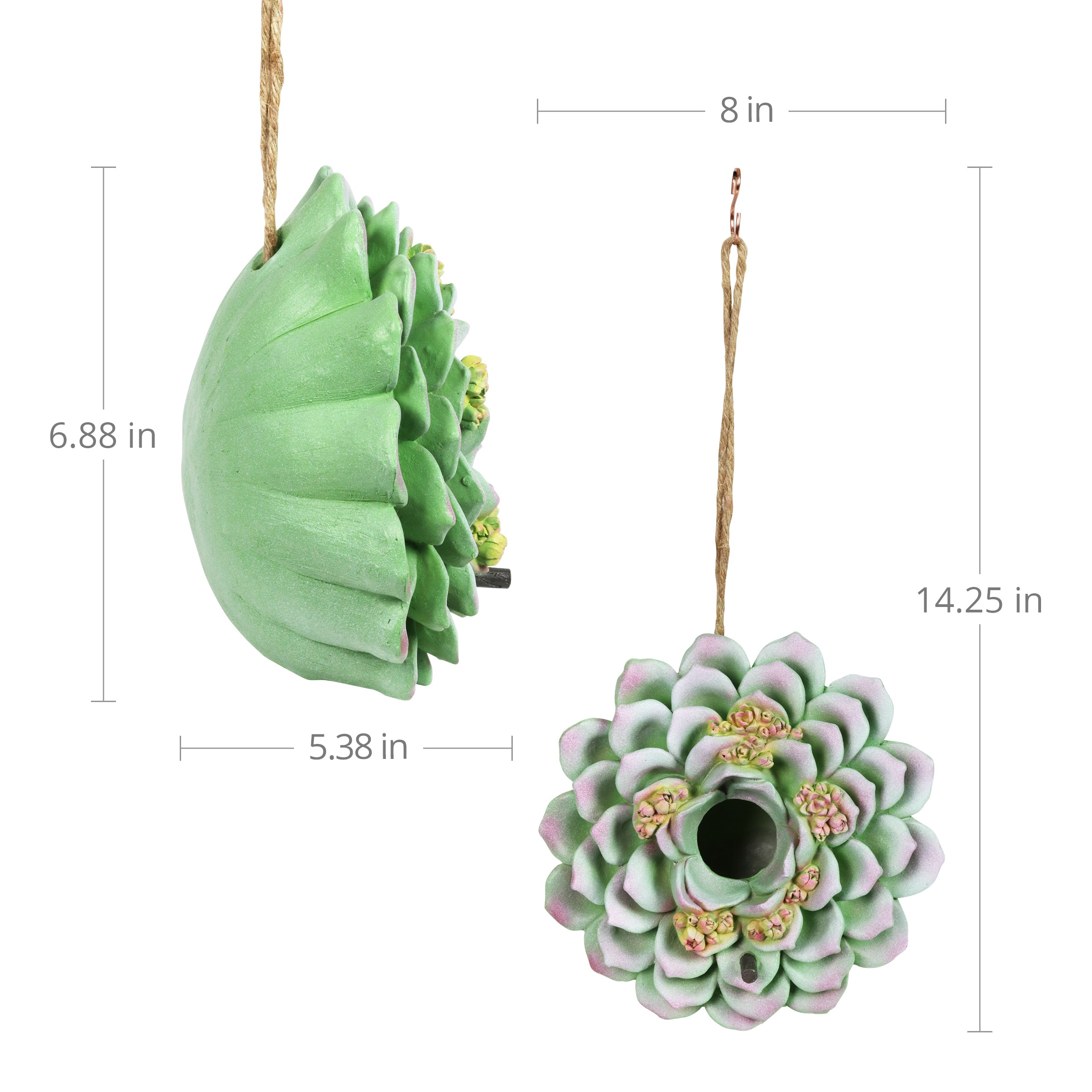 Exhart Succulent Bird House - Thumbnail 2