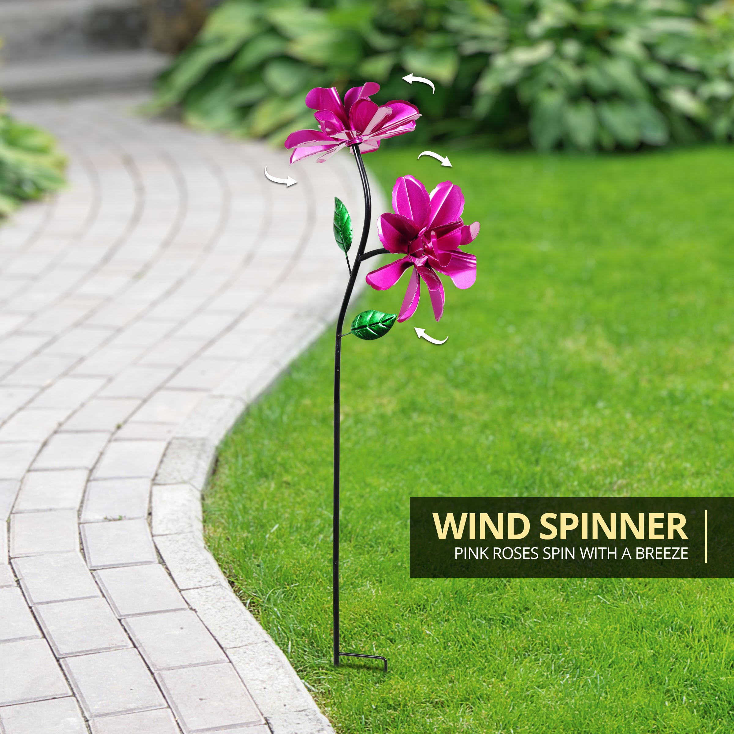 Double Bubble Wind Spinner Garden Stake - Thumbnail 4