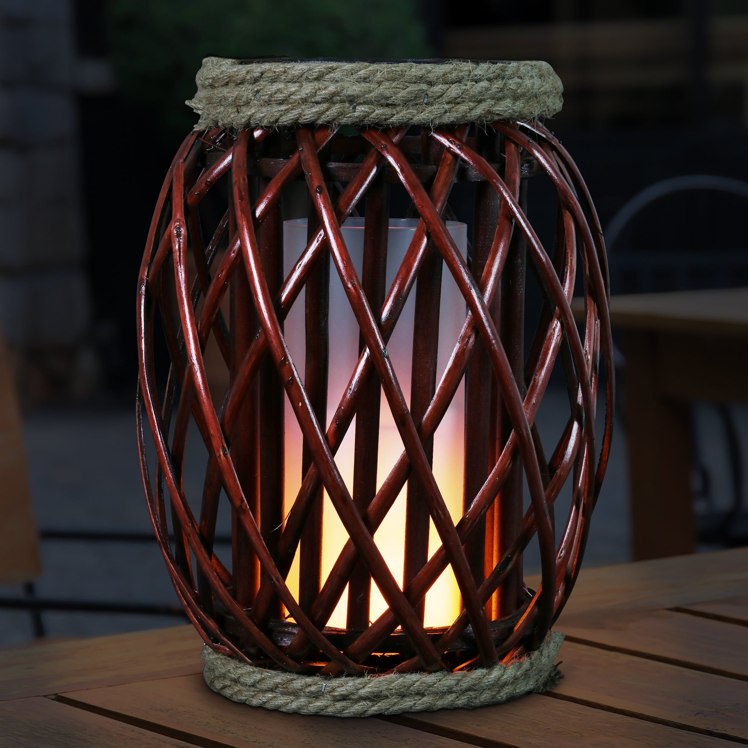 Exhart Willow Reed Lantern - Thumbnail 4