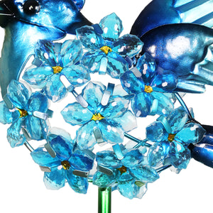 Solar Blue Jay with Flower Body Garden Stake, 9 by 33 Inches | Shop Garden Decor by Exhart