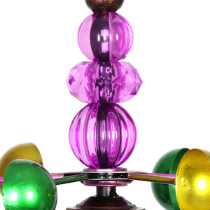 Three Tier Wind Spinner Garden Stake with Glass Crackle Balls in Purple, 14 by 48 Inches | Shop Garden Decor by Exhart