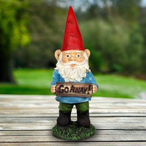 Go Away Gilbert Gnome Statue, 13 Inch | Shop Garden Decor by Exhart