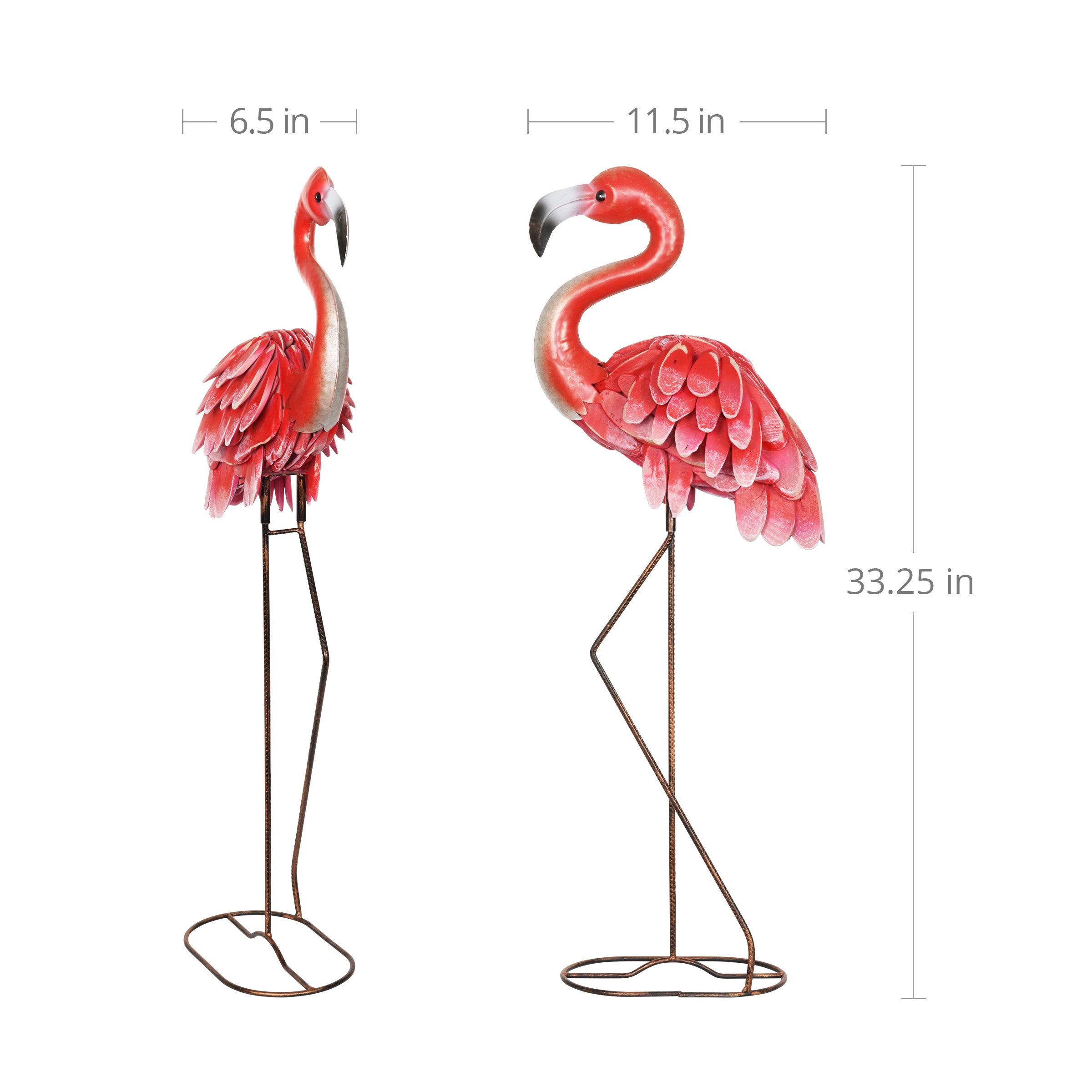 Wood and Metal Flamingo Garden Statue - Thumbnail 5