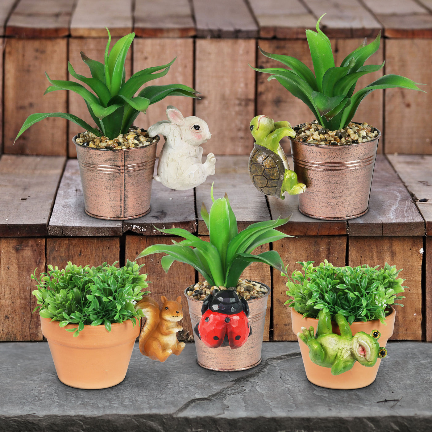 animal plant pot hangers Set of 5 Animal Pot Hangers, 4 Inch