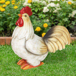 Solar Rooster Hand Painted Garden Statue, 11 Inch | Shop Garden Decor by Exhart