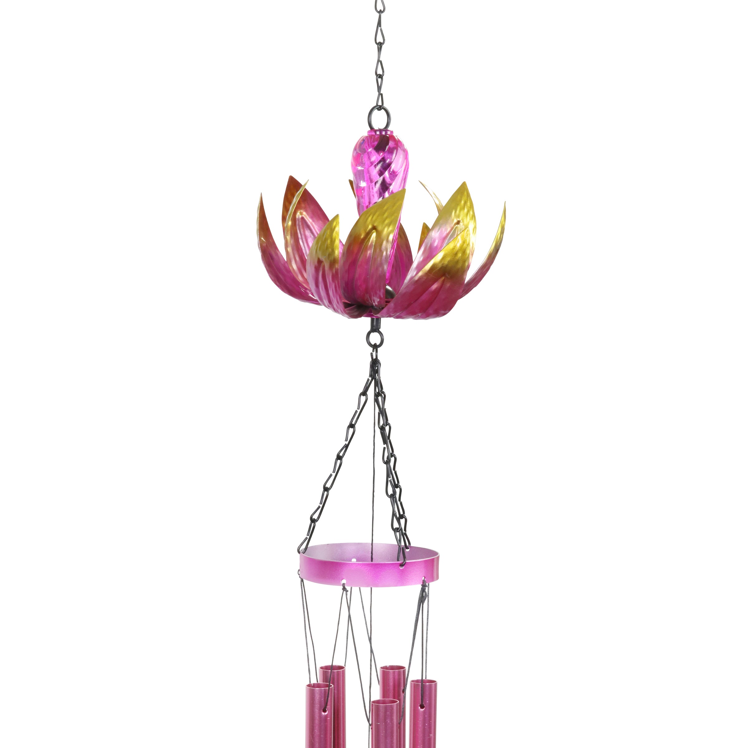 Spinning Pink Lotus Wind Chime - Thumbnail 3