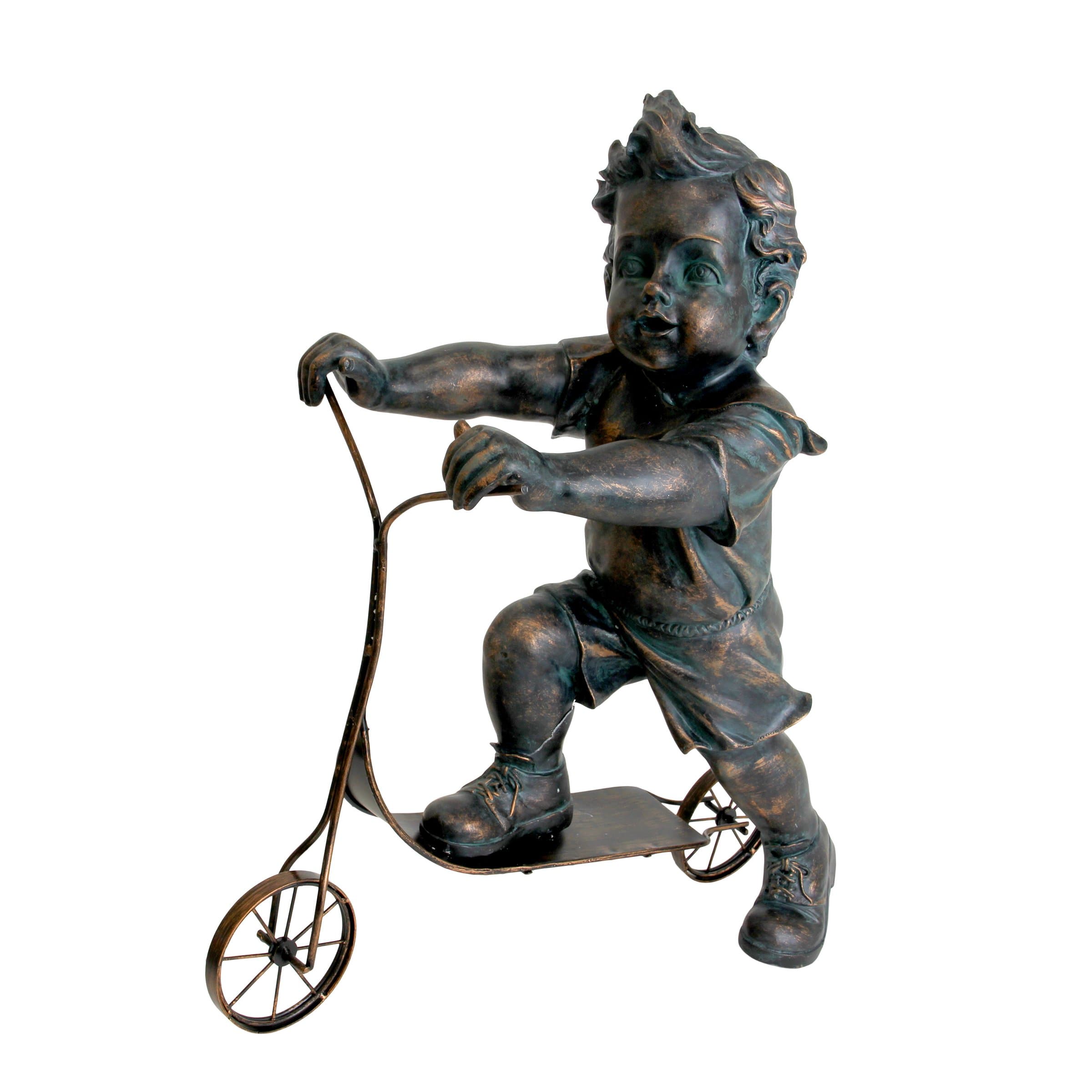 Charming Boy on a Scooter Statue