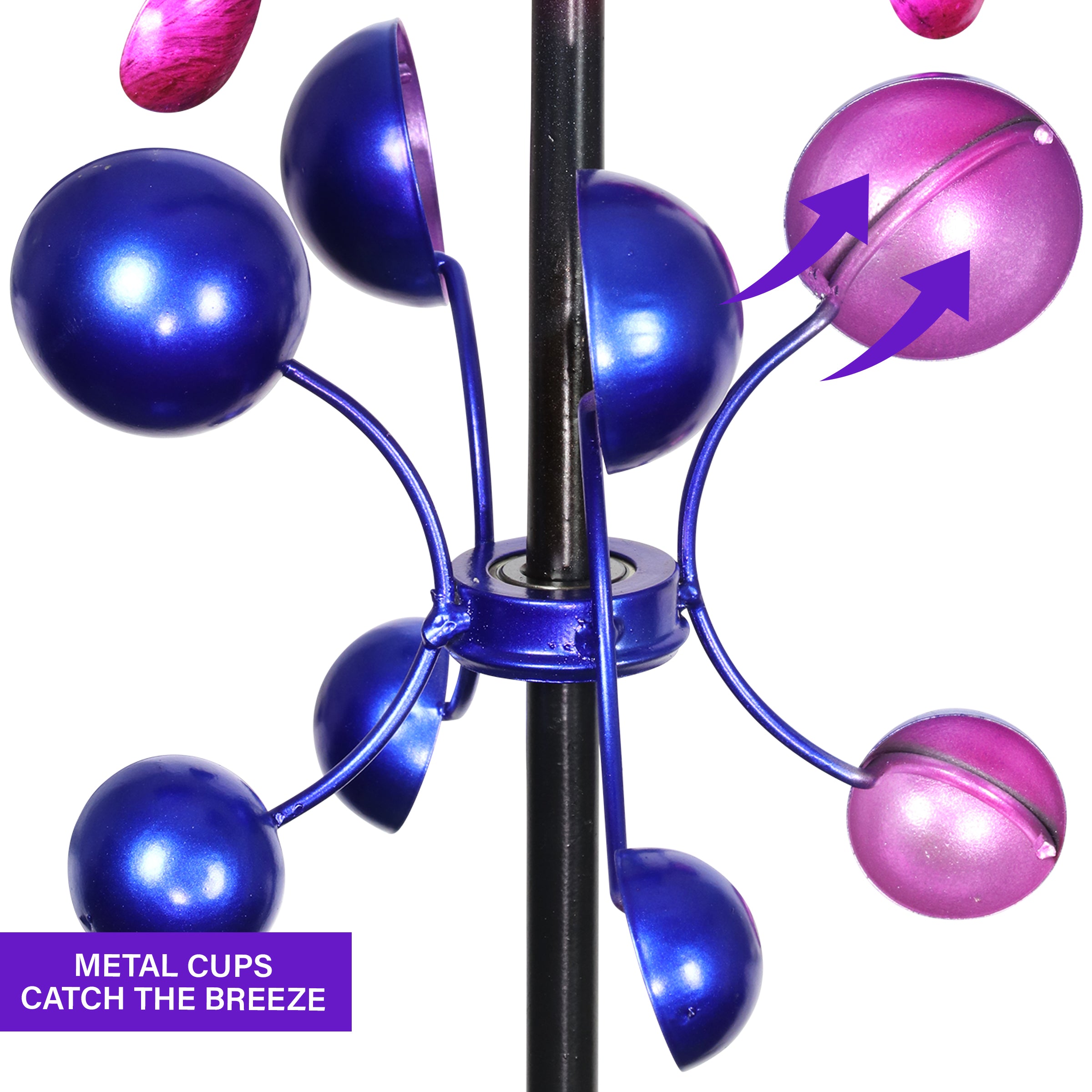 Exhart Butterfly Wind Spinner Garden Stake - Thumbnail 4