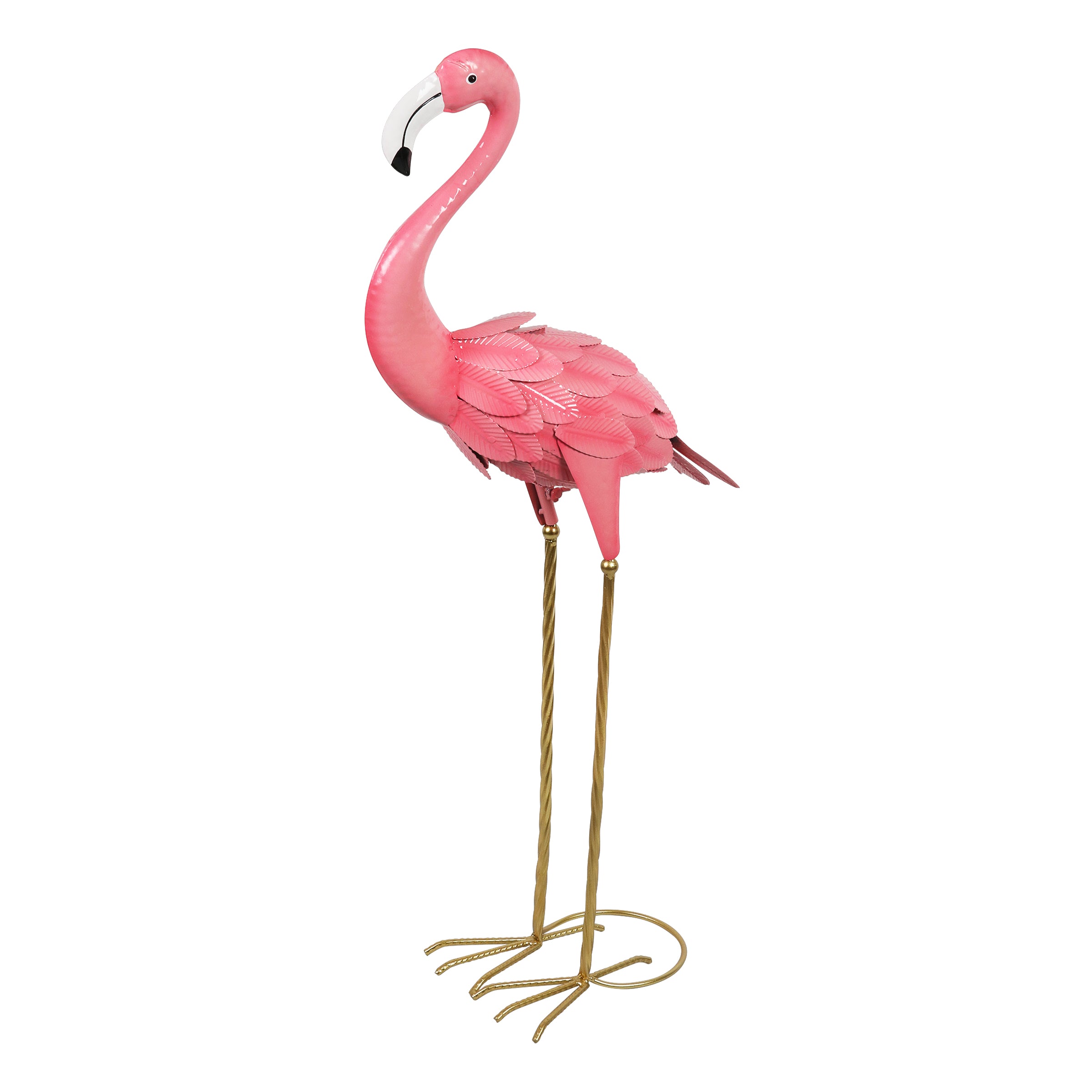 Pink Hand Painted Metal Garden Flamingo Statue - Thumbnail 2
