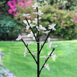 Solar Butterfly Branch Garden Stake with Twenty LED Lights, 13 by 38 Inches | Shop Garden Decor by Exhart