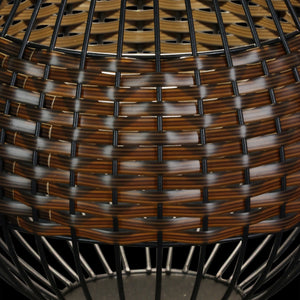Solar Black Metal and Brown Plastic Rattan Lantern, 8.5 by 22 Inches | Shop Garden Decor by Exhart