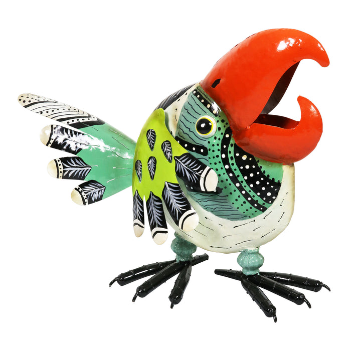 Colorful Metal Toucan Garden Statue, 17 Inch