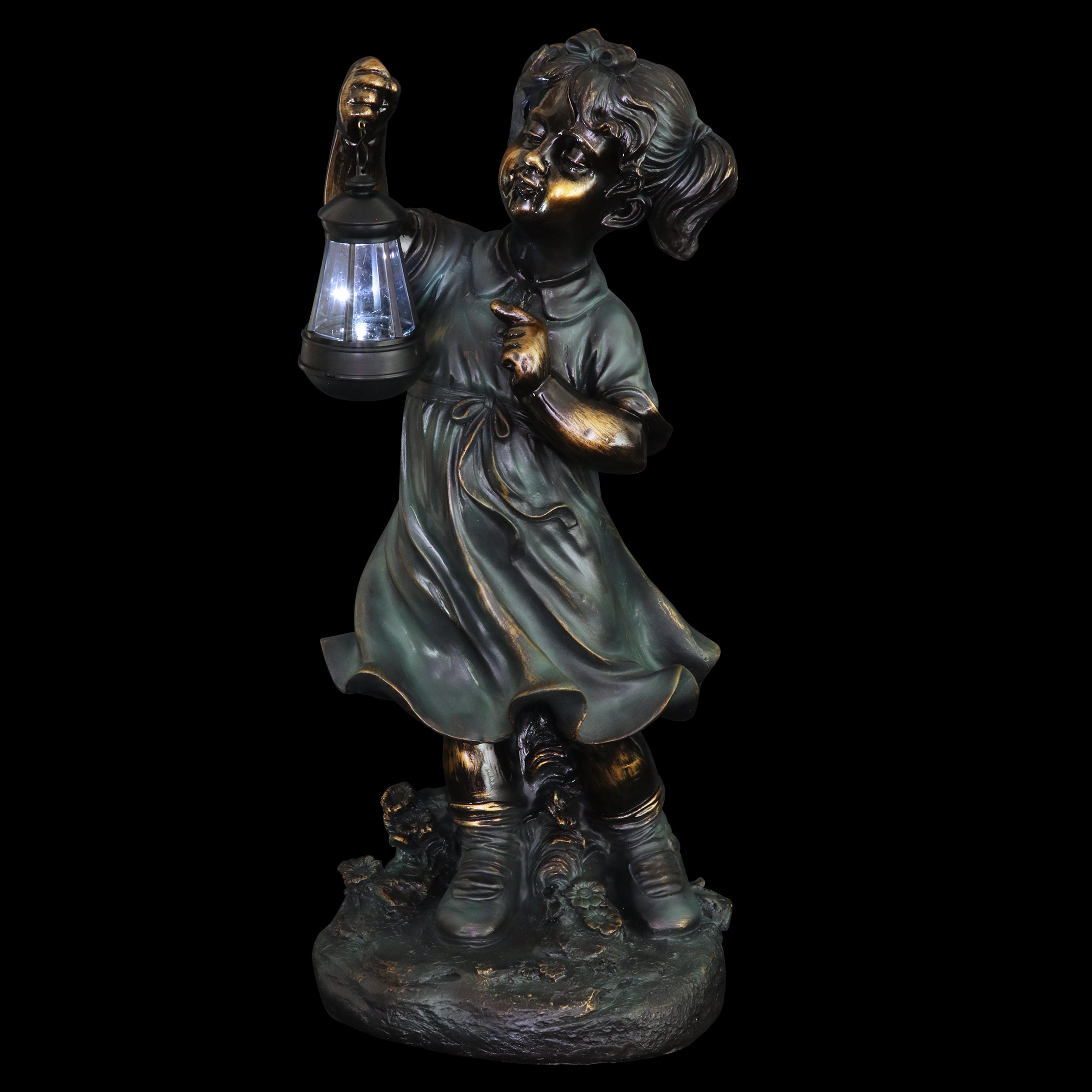 Solar Lantern Girl Garden Statuary - Thumbnail 5