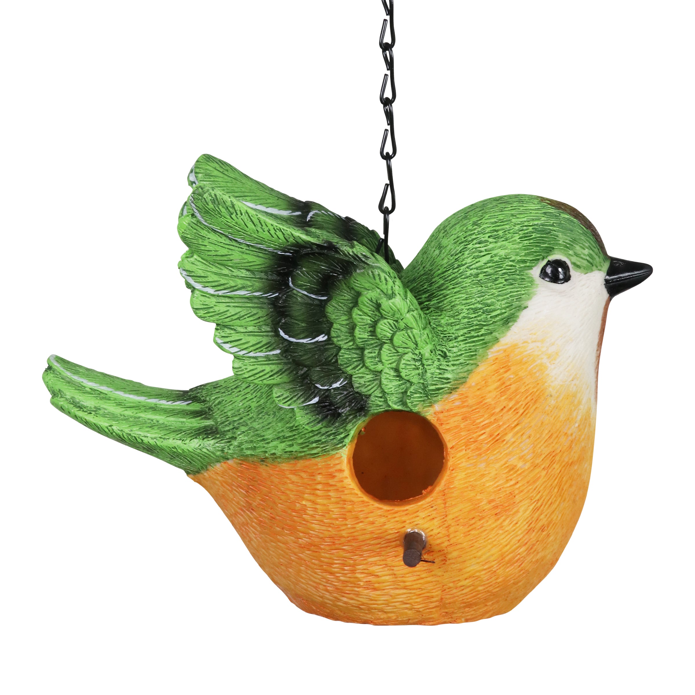 Peach Bird Hand Painted Bird House
