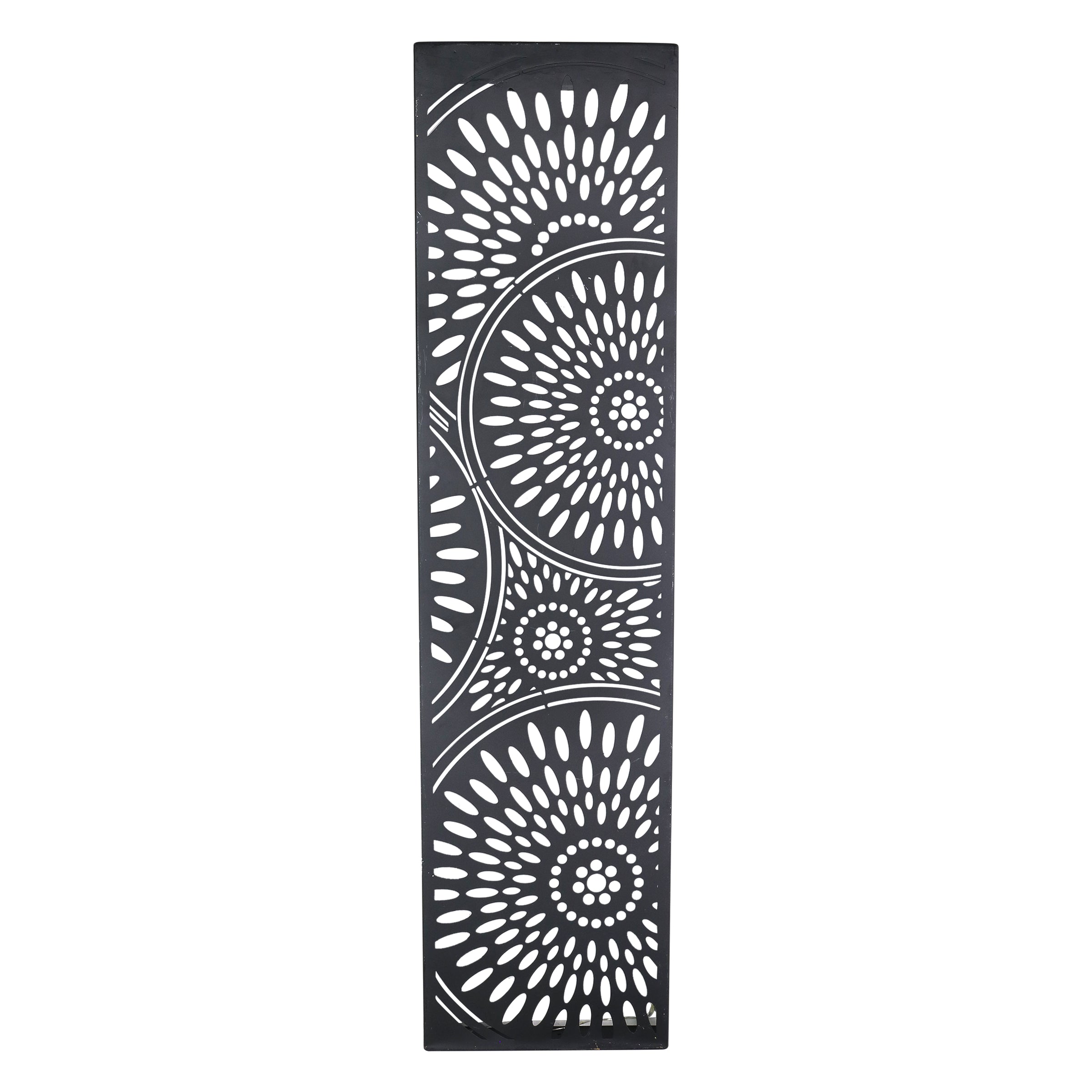 Solar Matte Black Metal Filigree Wall Art with Circle Pattern - Thumbnail 3