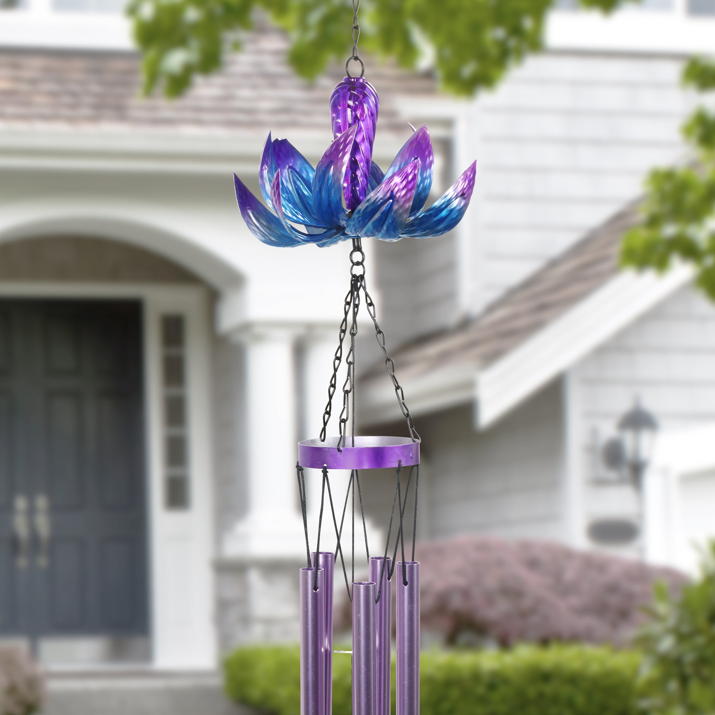 Purple Lotus Metal Wind Chime - Thumbnail 5