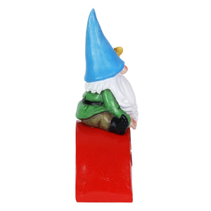 Gnome on a Glowing LGBTQ Rainbow Statuary with Automatic Timer, 7 by 11.5 Inches | Shop Garden Decor by Exhart