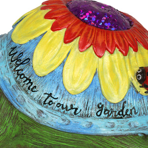Colorful Welcome To Our Garden Turtle Statue, 6.5 Inches | Shop Garden Decor by Exhart