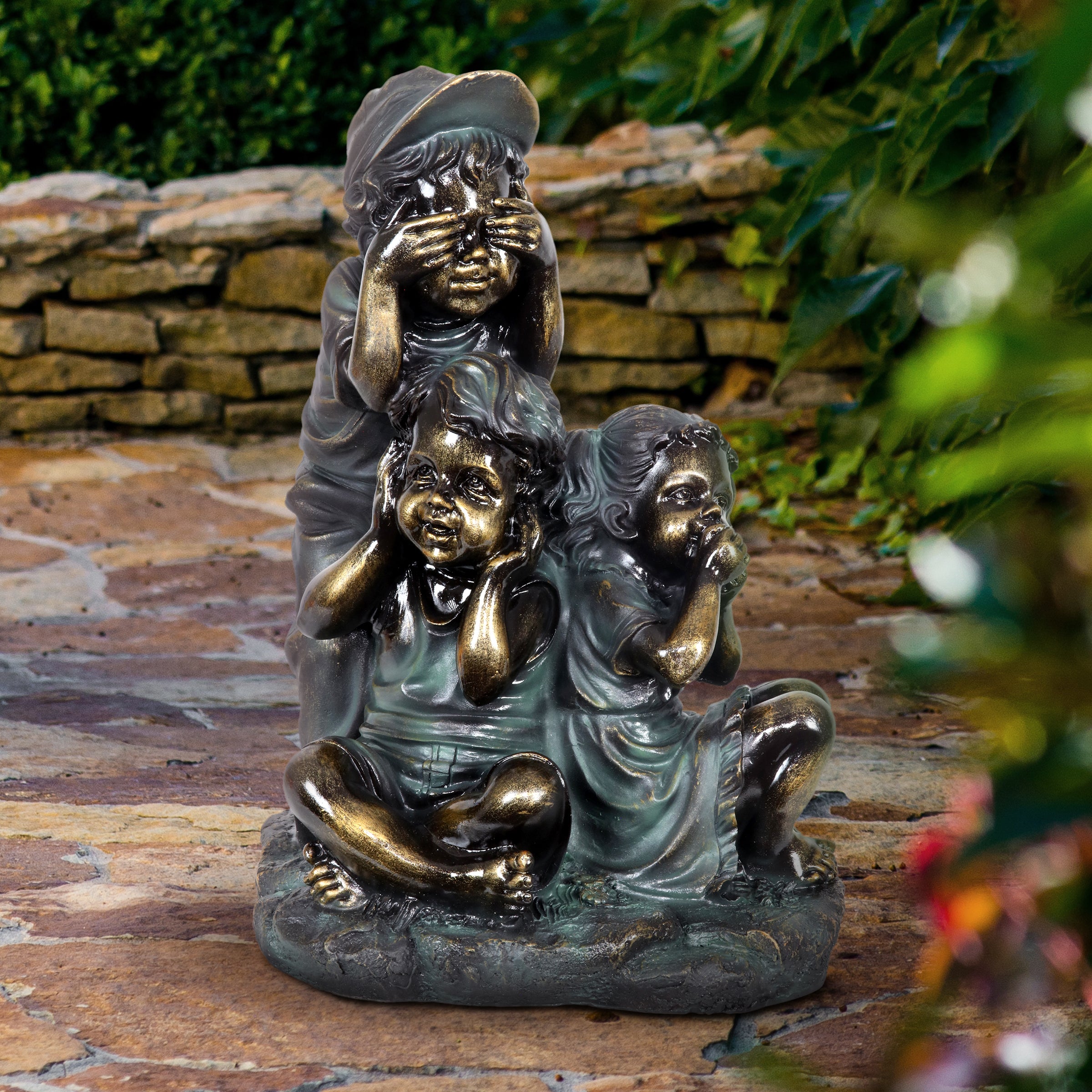 See No, Hear No, Speak No Evil Children Garden Statuary - Thumbnail 5