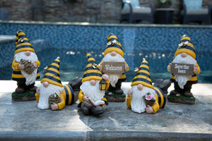 Solar Beekeeper Garden Gnome with Bee Hive Statuary, 5.5 by 8.5 Inches | Shop Garden Decor by Exhart