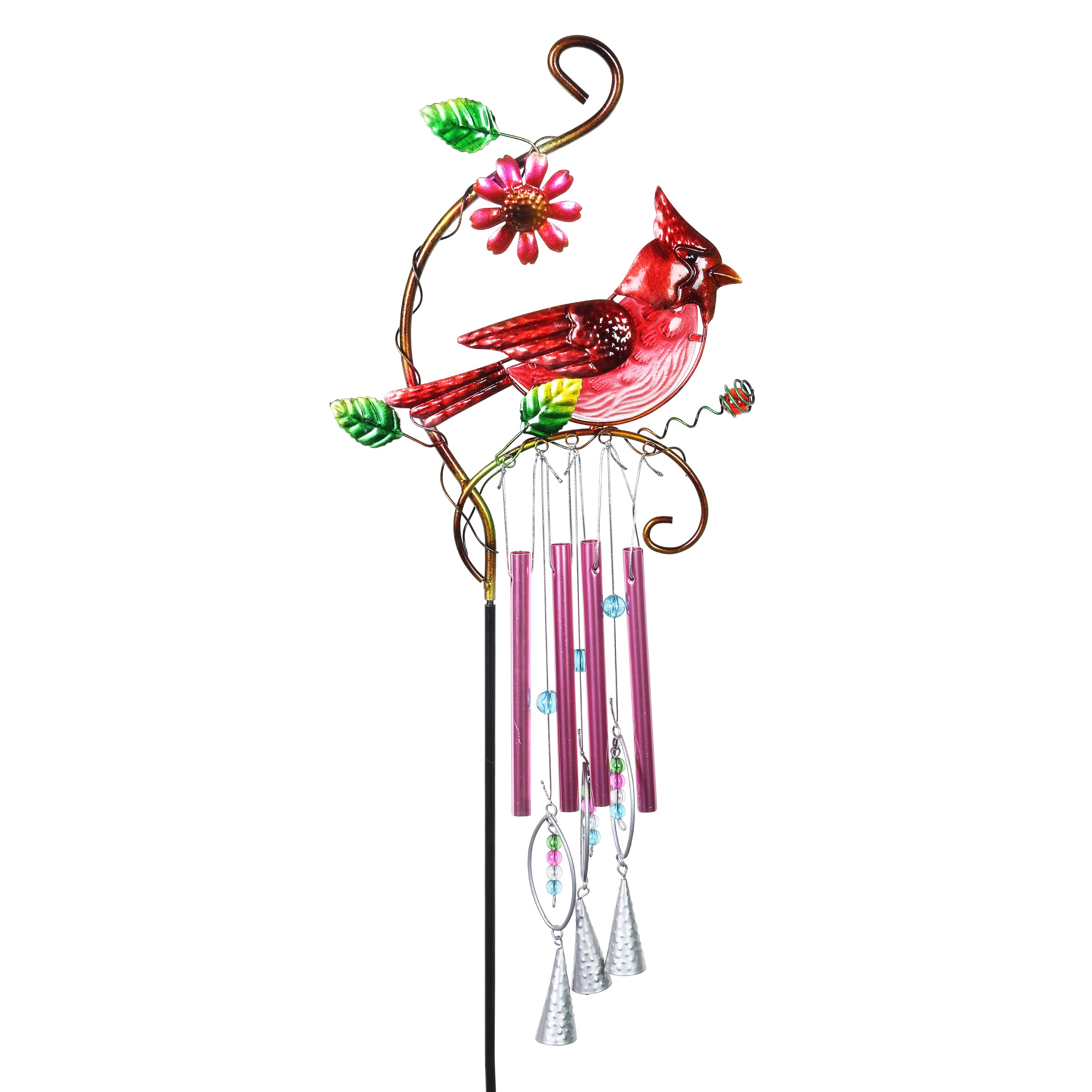 Exhart Cardinal Wind Chime Garden Stake
