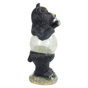 Solar Bear with Crackle Ball Belly Statuary, 17 Inches tall | Shop Garden Decor by Exhart
