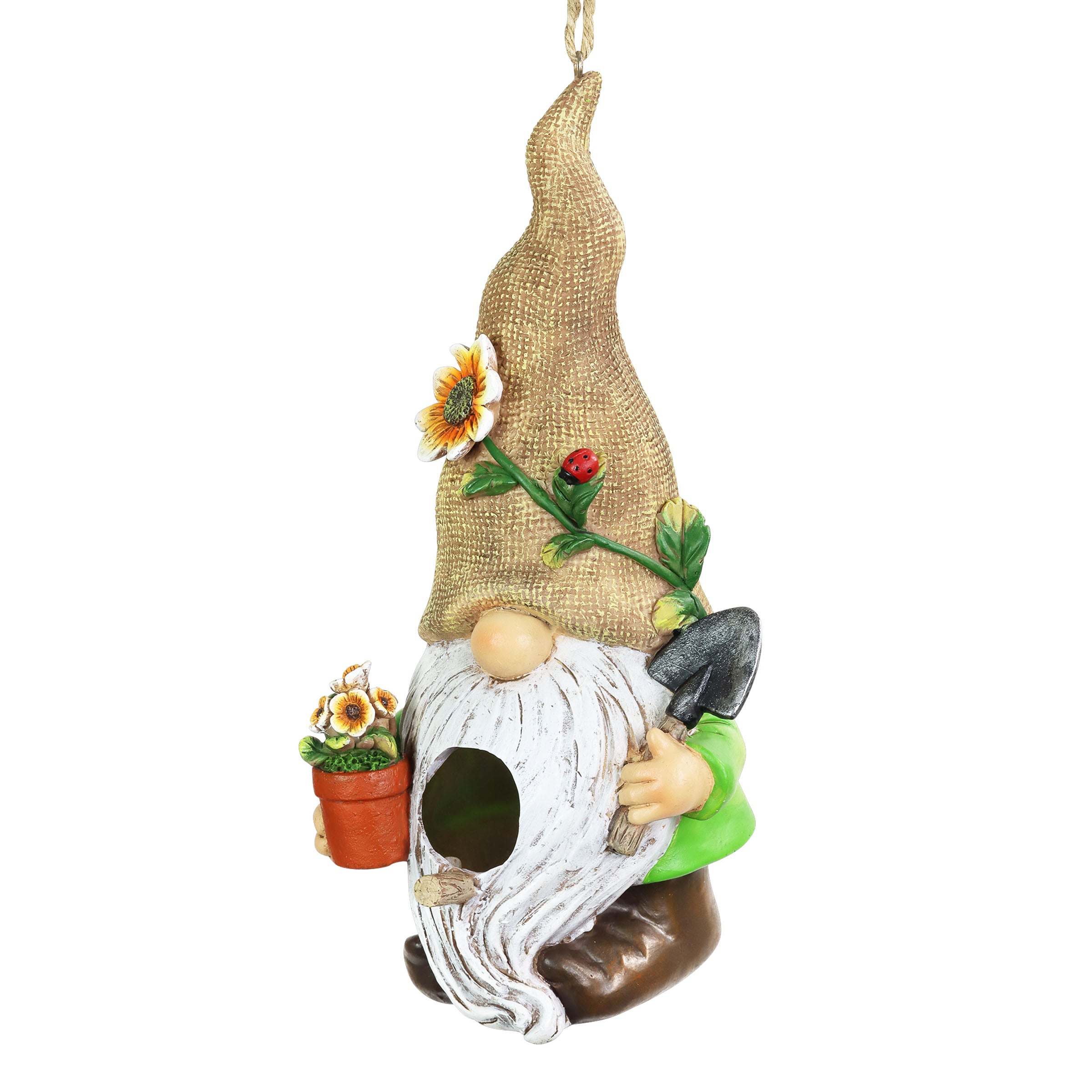 Gardening Gnome Hanging Bird House - Thumbnail 2