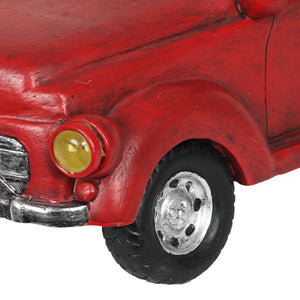 Solar Red Patriotic Garden Truck Statue with American Flag, 6.5 by 11 Inch | Shop Garden Decor by Exhart
