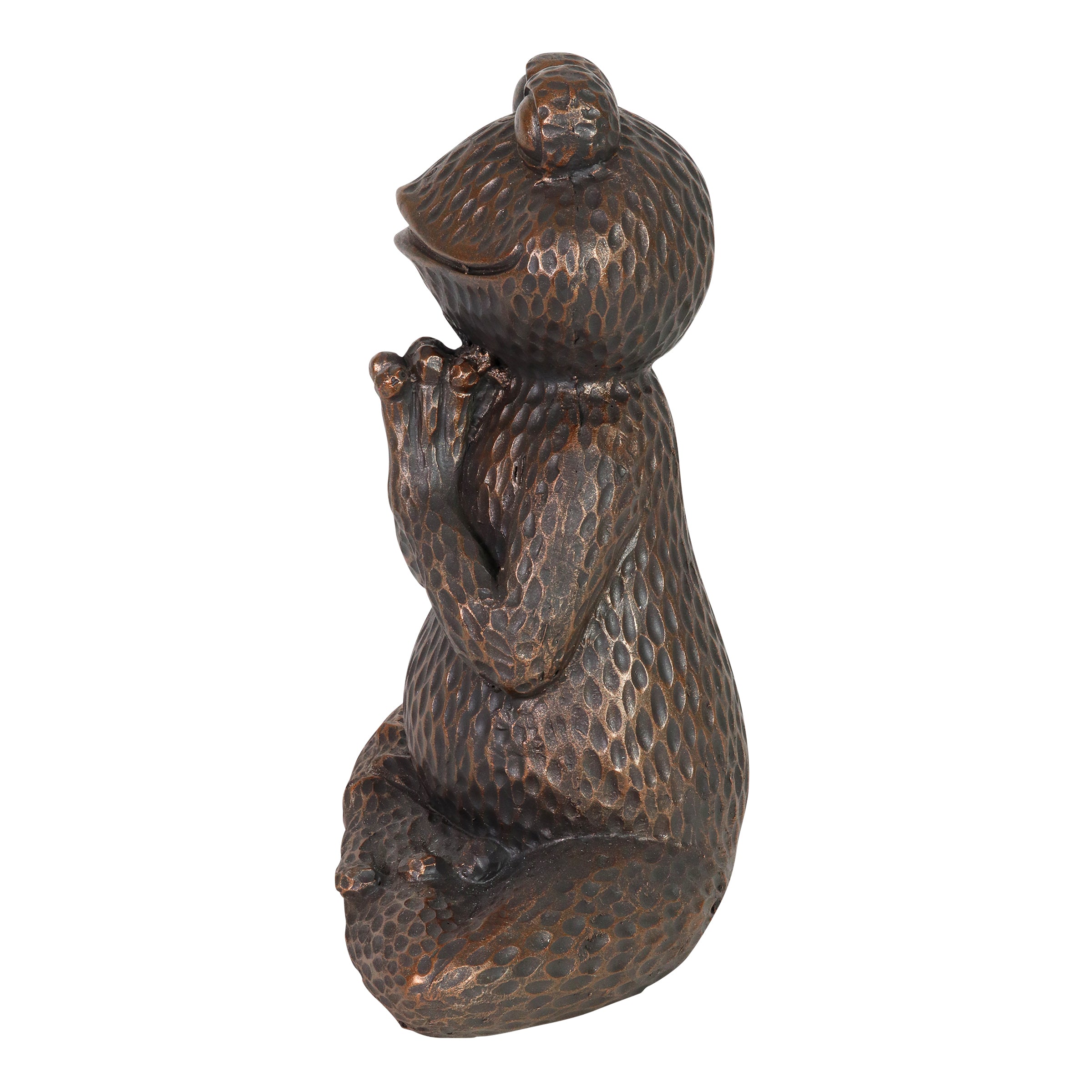 Meditating Bronze Yoga Frog Garden Statue - Thumbnail 3
