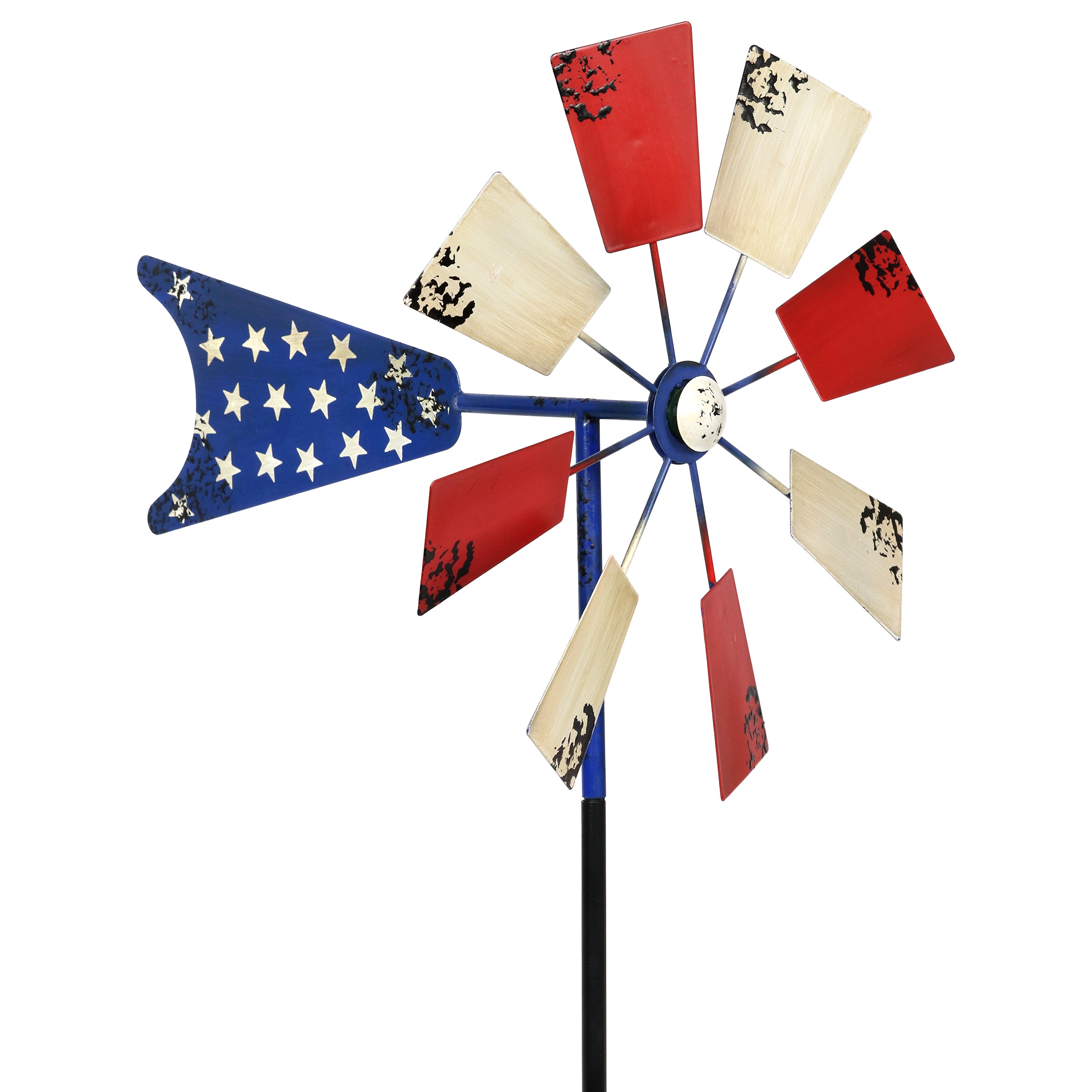Exhart Windmill Kinetic Spinner Garden Stake