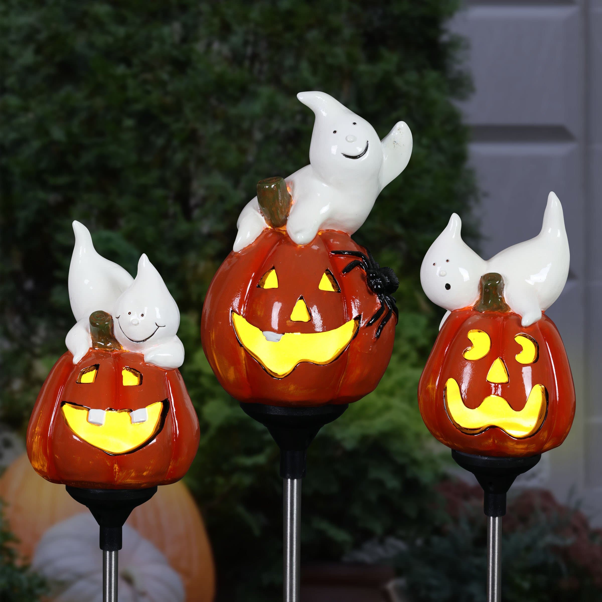 Exhart Pumpkin Jack O'lanterns Garden Stake - Thumbnail 3