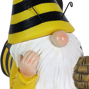 Solar Beekeeper Garden Gnome with Bee Hive Statuary, 5.5 by 8.5 Inches | Shop Garden Decor by Exhart