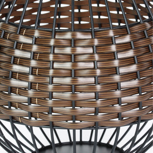 Solar Black Metal and Brown Plastic Rattan Lantern, 8.5 by 22 Inches | Shop Garden Decor by Exhart