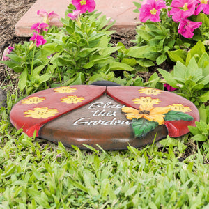 Red Ladybug Bless This Garden Cement Stepping Stone, 9.5 Inches | Shop Garden Decor by Exhart