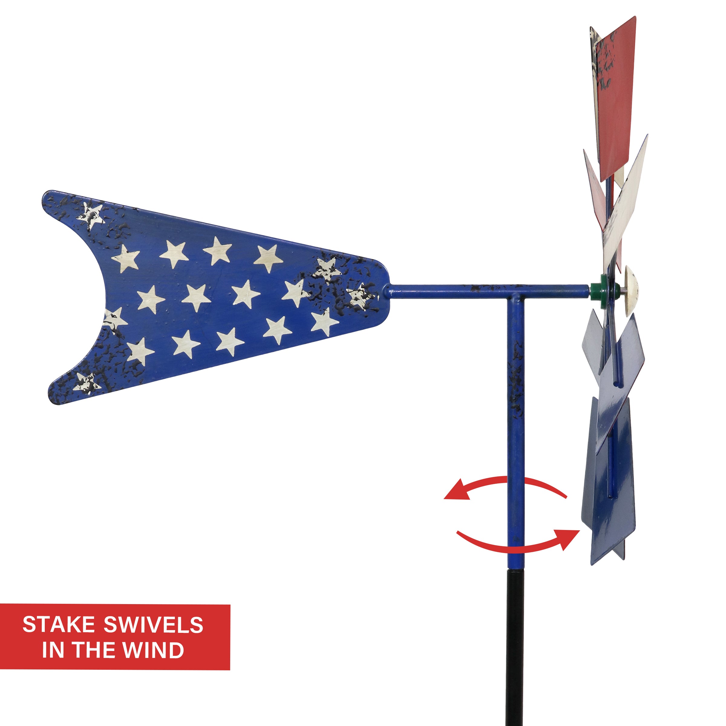 Exhart Windmill Kinetic Spinner Garden Stake - Thumbnail 5