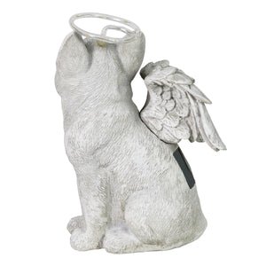 Solar Halo Cat with Angel Wings Memorial Statue, 10 Inches | Shop Garden Decor by Exhart