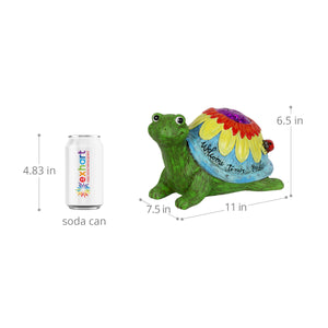 Colorful Welcome To Our Garden Turtle Statue, 6.5 Inches | Shop Garden Decor by Exhart