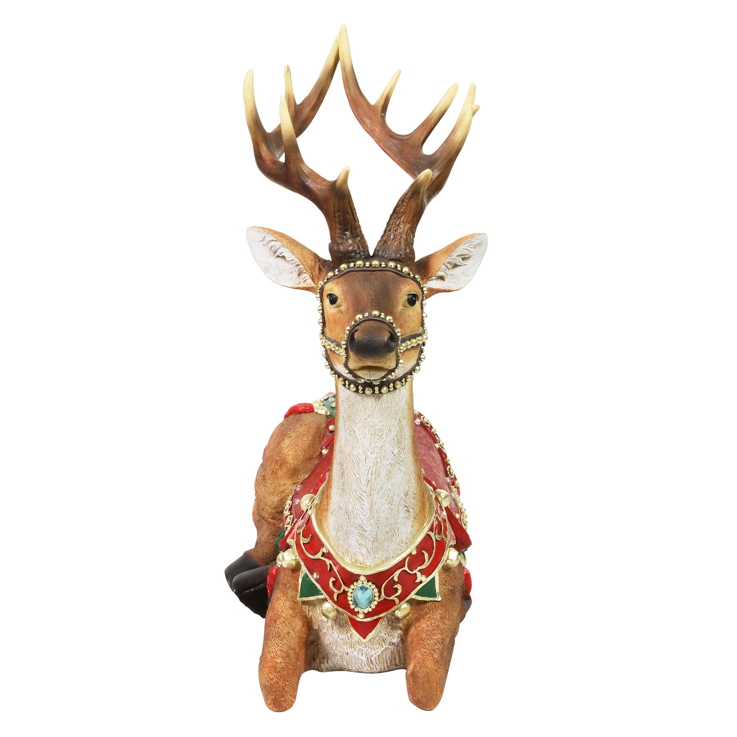 Hand Painted Christmas Reindeer Statue with LED Lights on a Battery Powered Timer - Thumbnail 5
