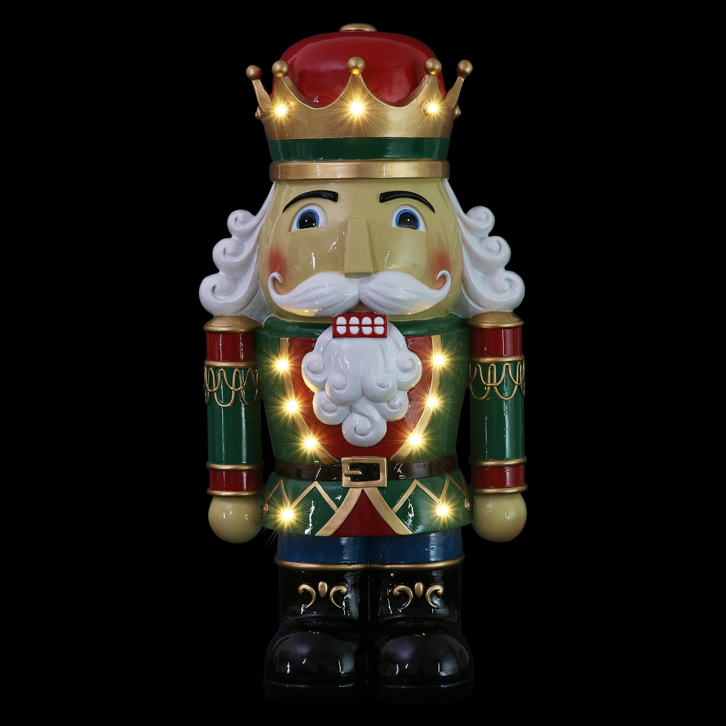 Hand Painted Nutcracker Soldier with LED Uniform - Thumbnail 3