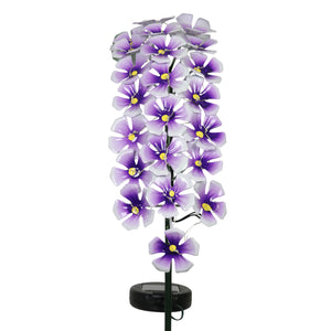 Solar Metal Hanging Flower Garden Stake in Purple with Twenty-Four LED Lights, 11 by 28 Inches | Shop Garden Decor by Exhart