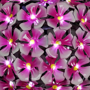 Solar Hanging Hydrangea Flower Ball Garden Décor in Pink with Seventy LED lights, 8 by 26 Inches | Shop Garden Decor by Exhart